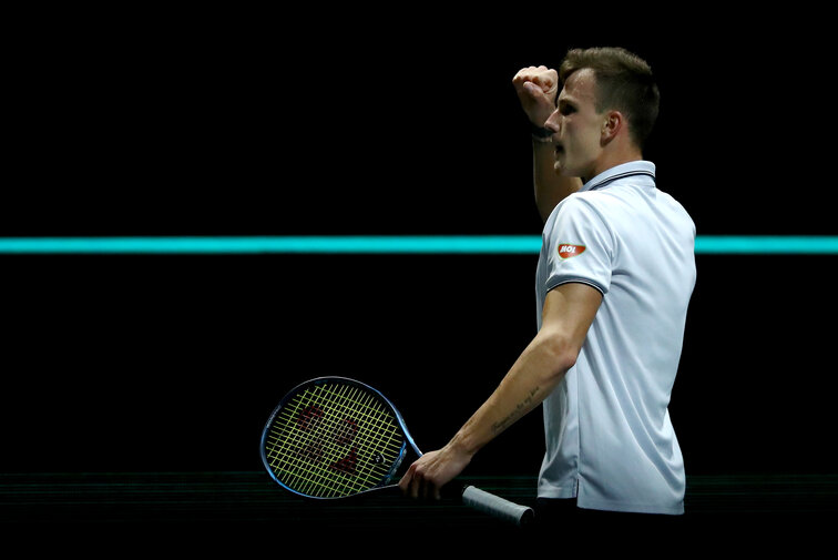 Marton Fucsovics steht beim ATP-Event von Rotterdam im Finale Marton Fucsovics is in the final at the ATP event in Rotterdam