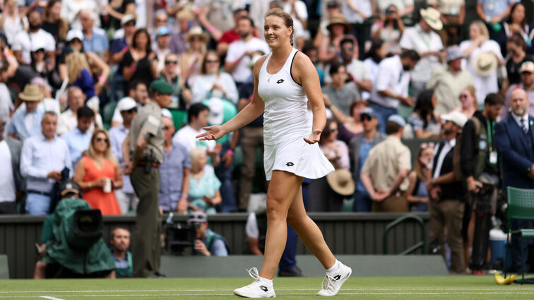 Durfte wie in Wimbledon jubeln: Jule Niemeier besiegte Ons Jabeur.