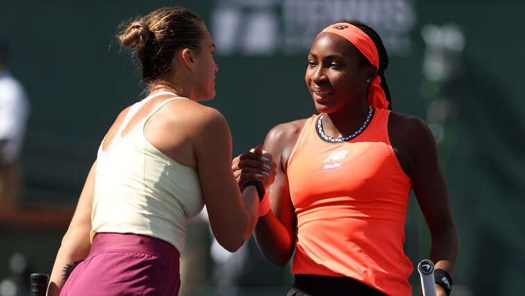 Bilder aus einer anderen Zeit: Aryna Sabalenka und Coco Gauff in Indian Wells im Frühjahr 2023