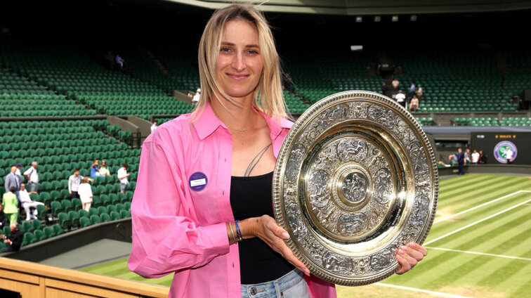 Marketa Vondrousova überraschte in Wimbledon mit ihrem Einzeltitel.