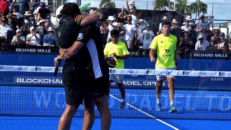 So sehen Sieger aus: Fernando Belasteguin und Arturo Colello nach ihrem Finaleinzug in Miami 