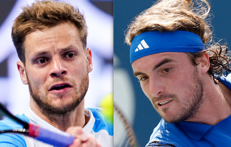 Yannick Hanfmann, Stefanos Tsitsipas Yannick Hanfmann, Stefanos Tsitsipas