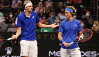 Alxander Zverev und Andrey Rublev als Teamkameraden beim Laver Cup 2021