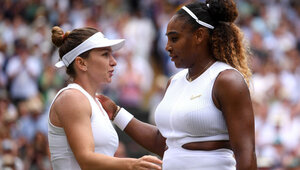 Simona Halep und Serena Williams in Wimbledon im Jahr 2019