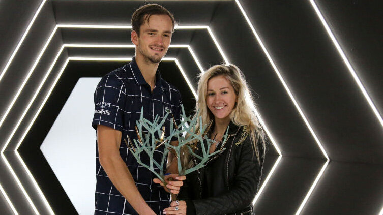 Daniil Medvedev mit seiner Ehefrau Daria Daniil Medvedev with his wife Daria